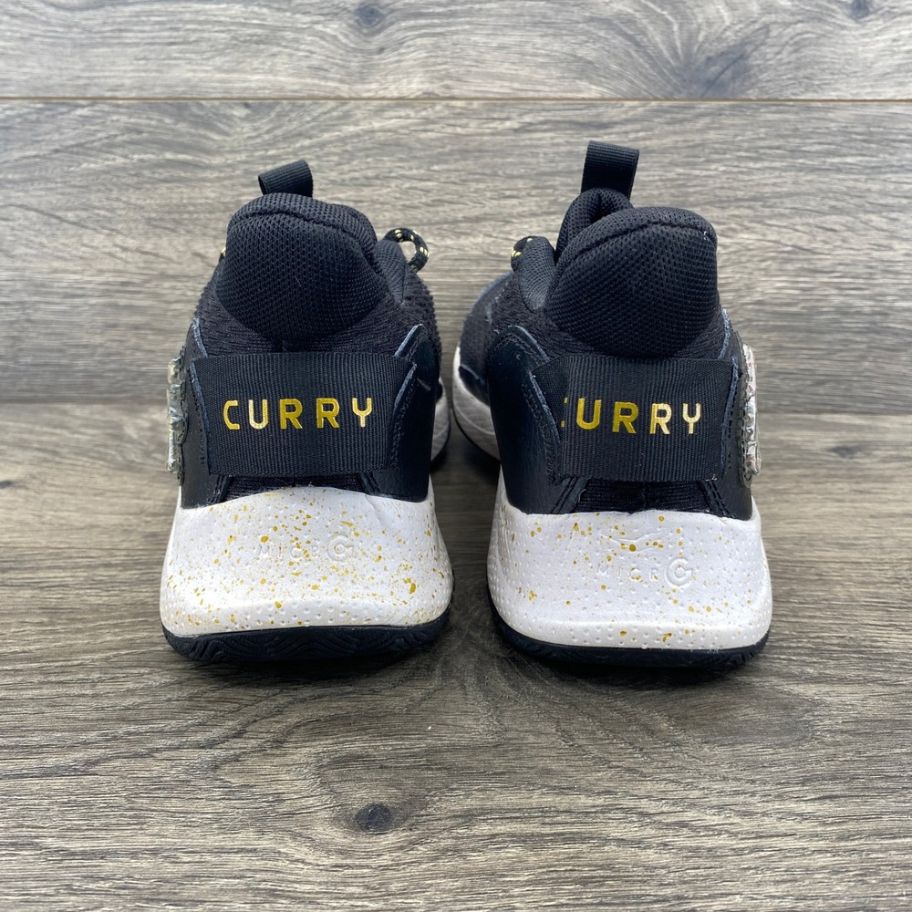 Under Armour Curry Basketball Shoes Youth 5Y Black Gold Speckled 3026623-001 - Picture 6 of 9